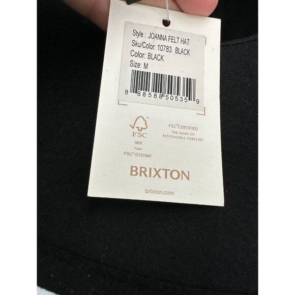 Brixton Joanna Felt Packable Hat in Black size M Adjustable 7 1/4\